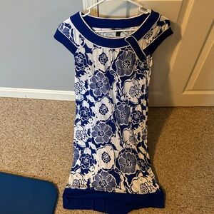Banana republic blue and white cotton dress
